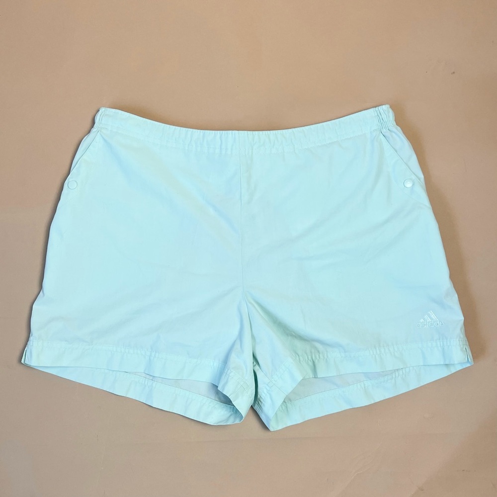 Light aqua blue Adidas athletic shorts